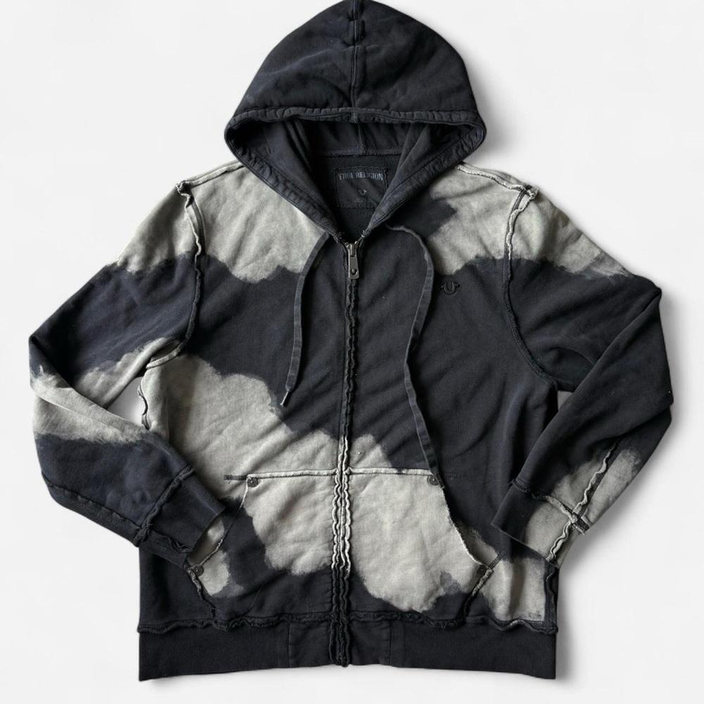 True Religion Black and Gray Tie-Dye Hoodie XL flawless condition